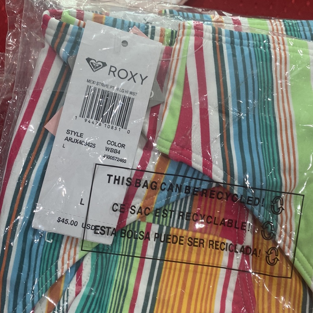 Roxy Mexi Stripe high leg and waist bottoms - Picture 3 of 4
